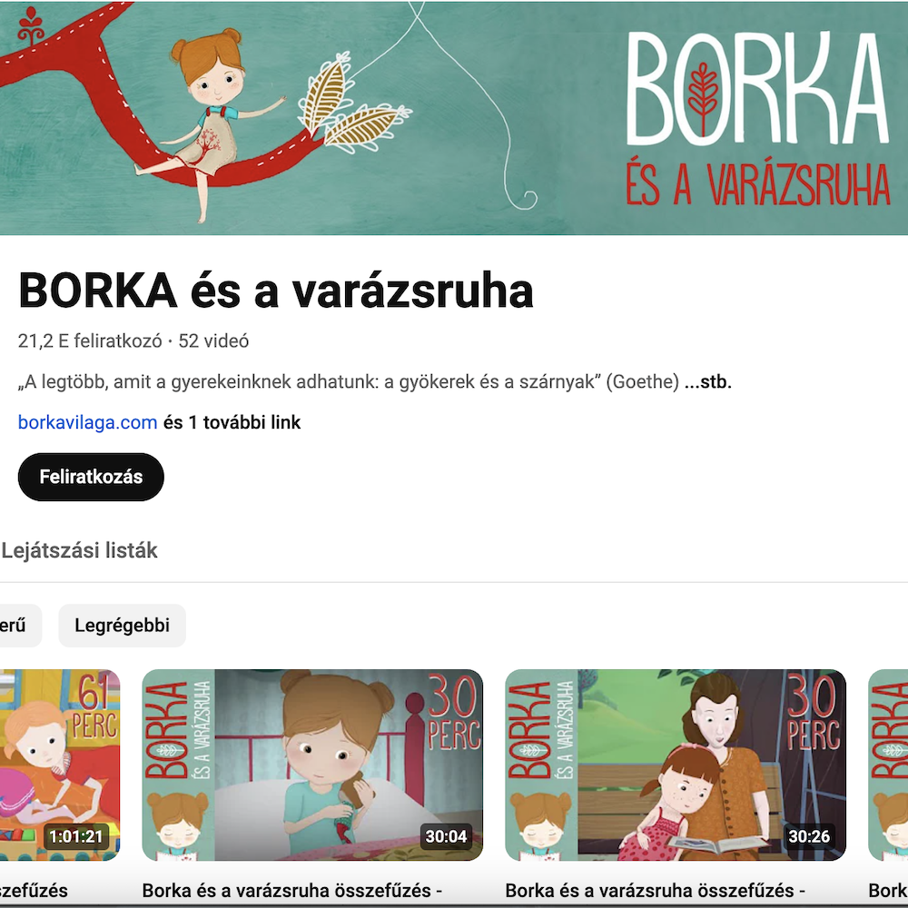 Borka a YouTube-on